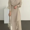 Janet Asymmetrical Lapel Neck Dress