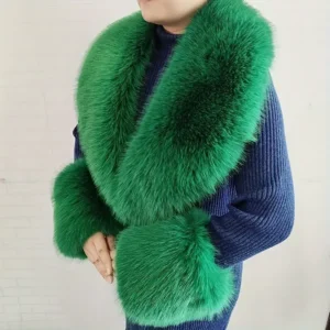 Chic Faux Fur Collar & Cuff Set