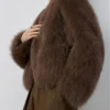 Elegant Faux Fur Brown Coat