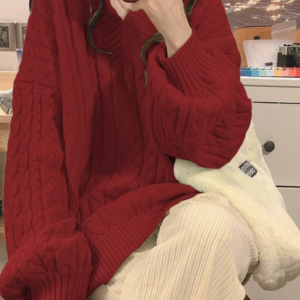 Knitted Sweater (Red)